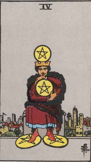Four of Pentacles reversed